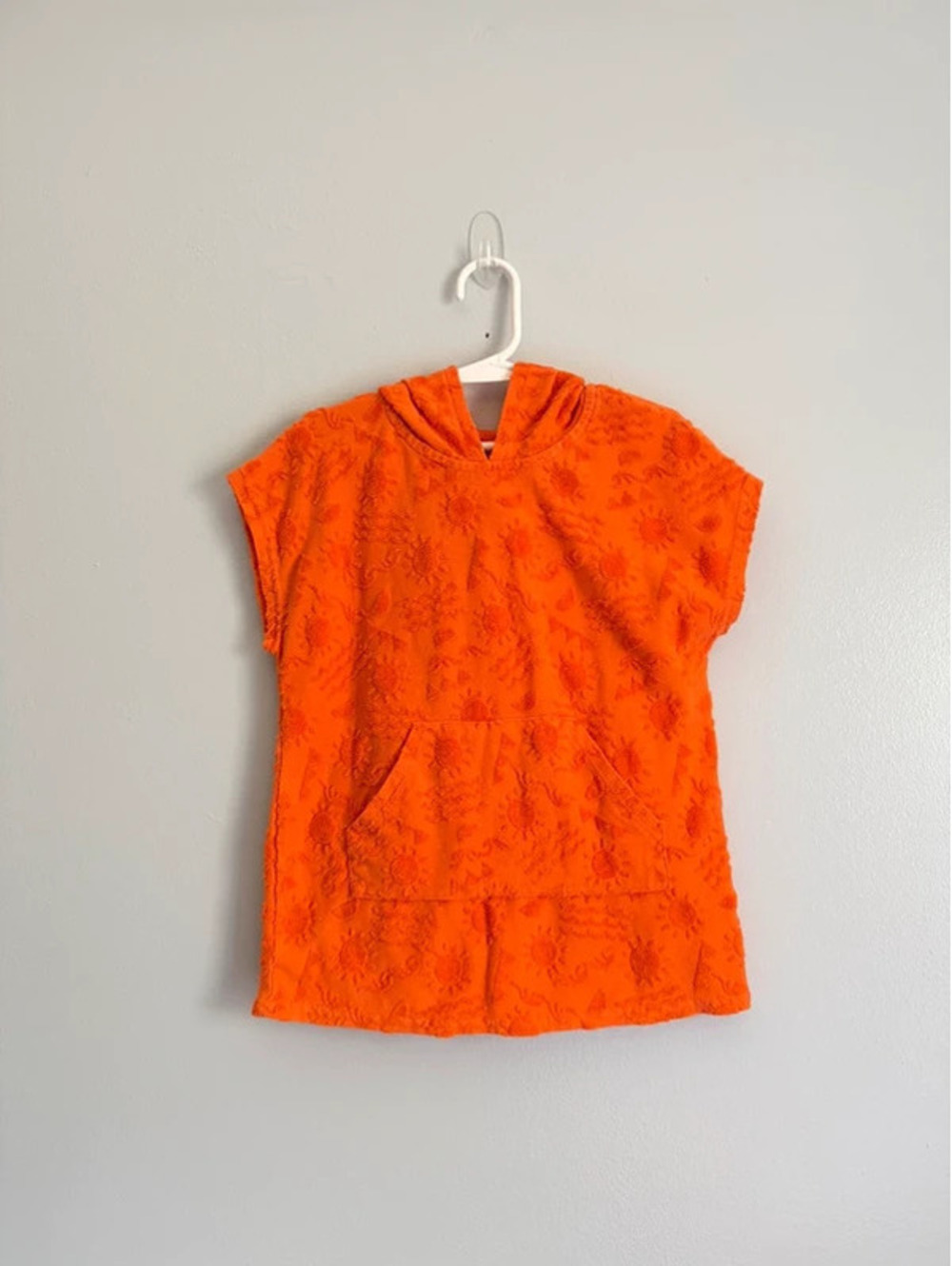 Wonder Nation Orange Terry Hooded Swim Cover Up 4T
